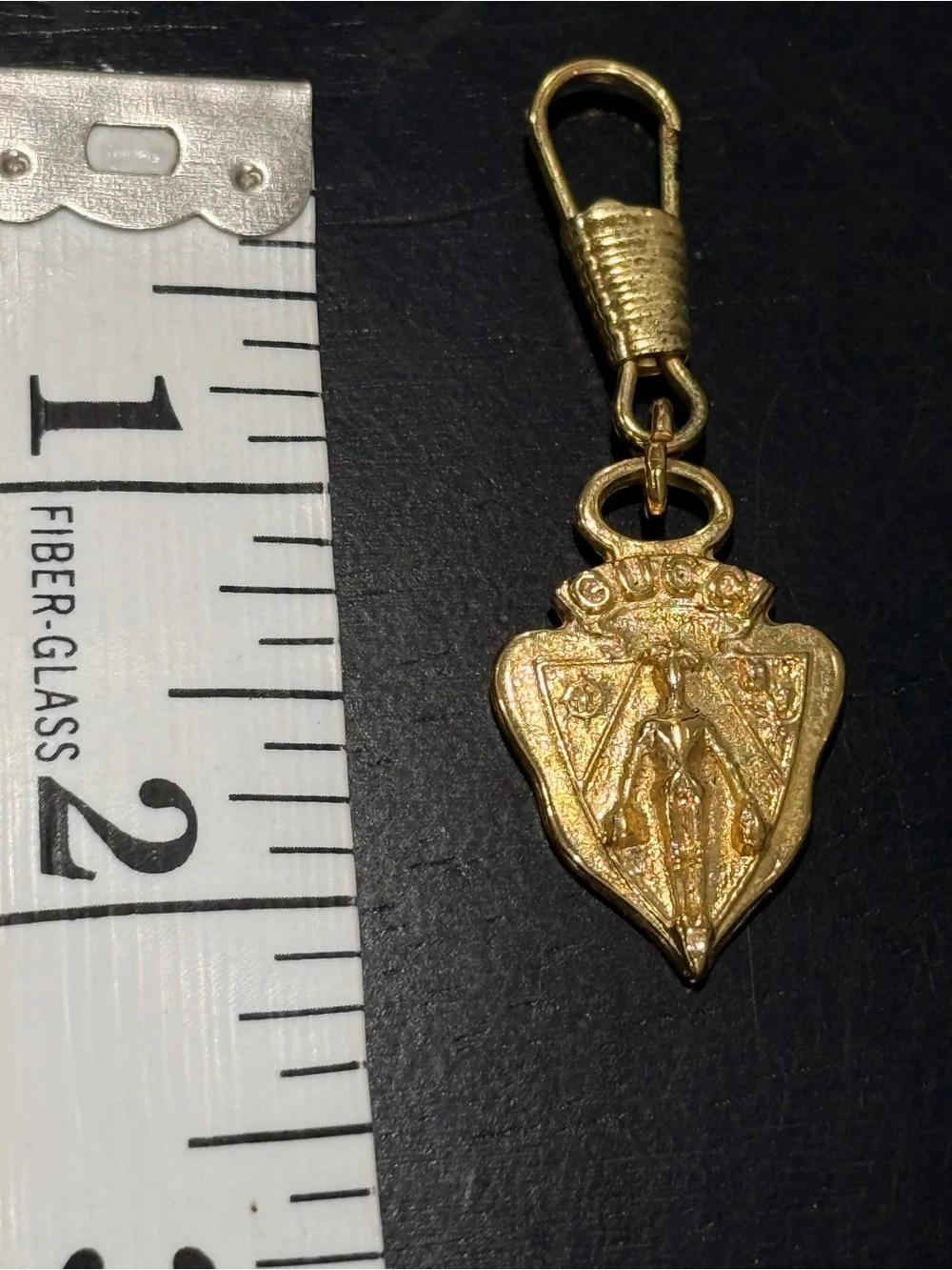 Gucci Gold Tone Shield Charm Zipperpull- Women Accessories